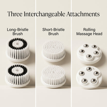 3-Speed Facial Cleansing Brush with Bi-Directional Rotation