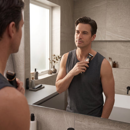 3-in-1 Body Grooming Trimmer with Interchangeable Shaving Heads