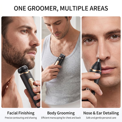 3-in-1 Body Grooming Trimmer with Interchangeable Shaving Heads