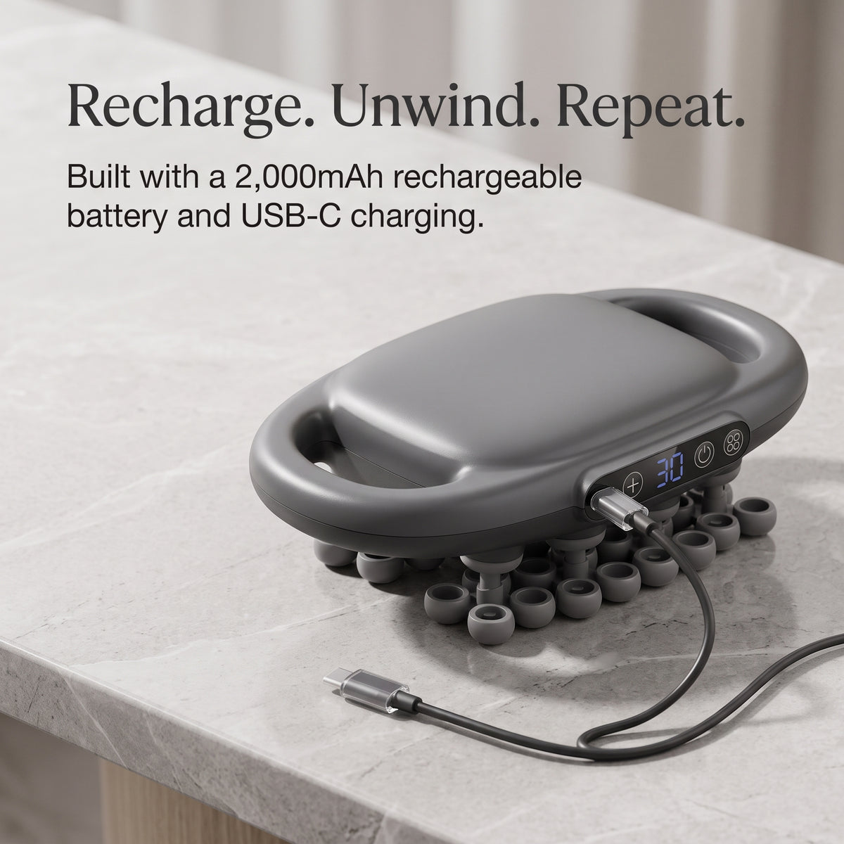 32-Head Wide-Area Massage Gun with 30 Intensity Levels