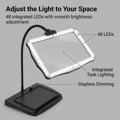 3X LED Desktop Magnifier with 360° Flexible Gooseneck Stand
