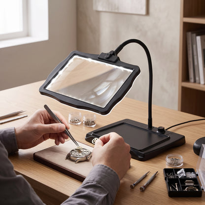 3X LED Desktop Magnifier with 360° Flexible Gooseneck Stand