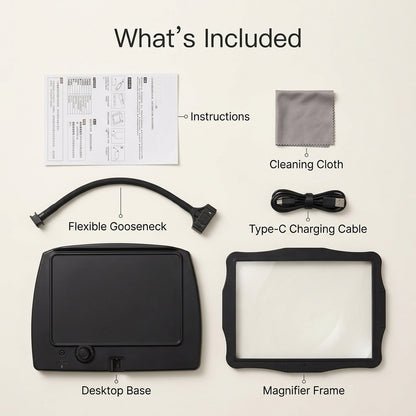 3X LED Desktop Magnifier with 360° Flexible Gooseneck Stand