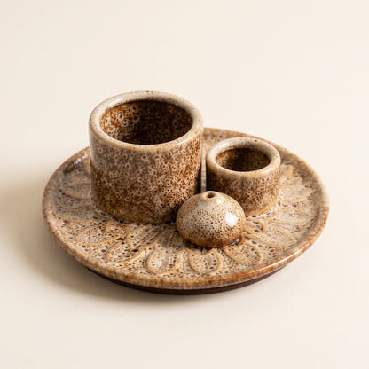 4-in-1 Ceramic Incense, Sage, Palo Santo & Candle Holder