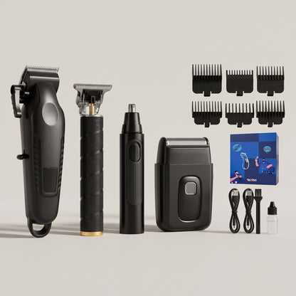 4-in-1 Men's Grooming Kit with Digital Battery Display