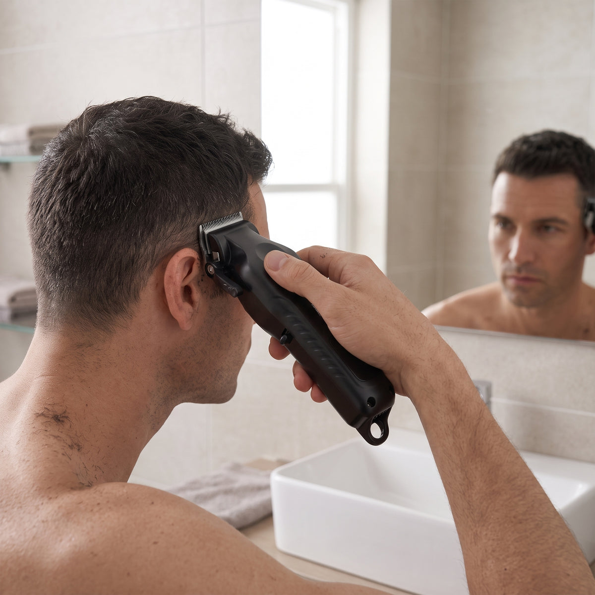 4-in-1 Men's Grooming Kit with Digital Battery Display