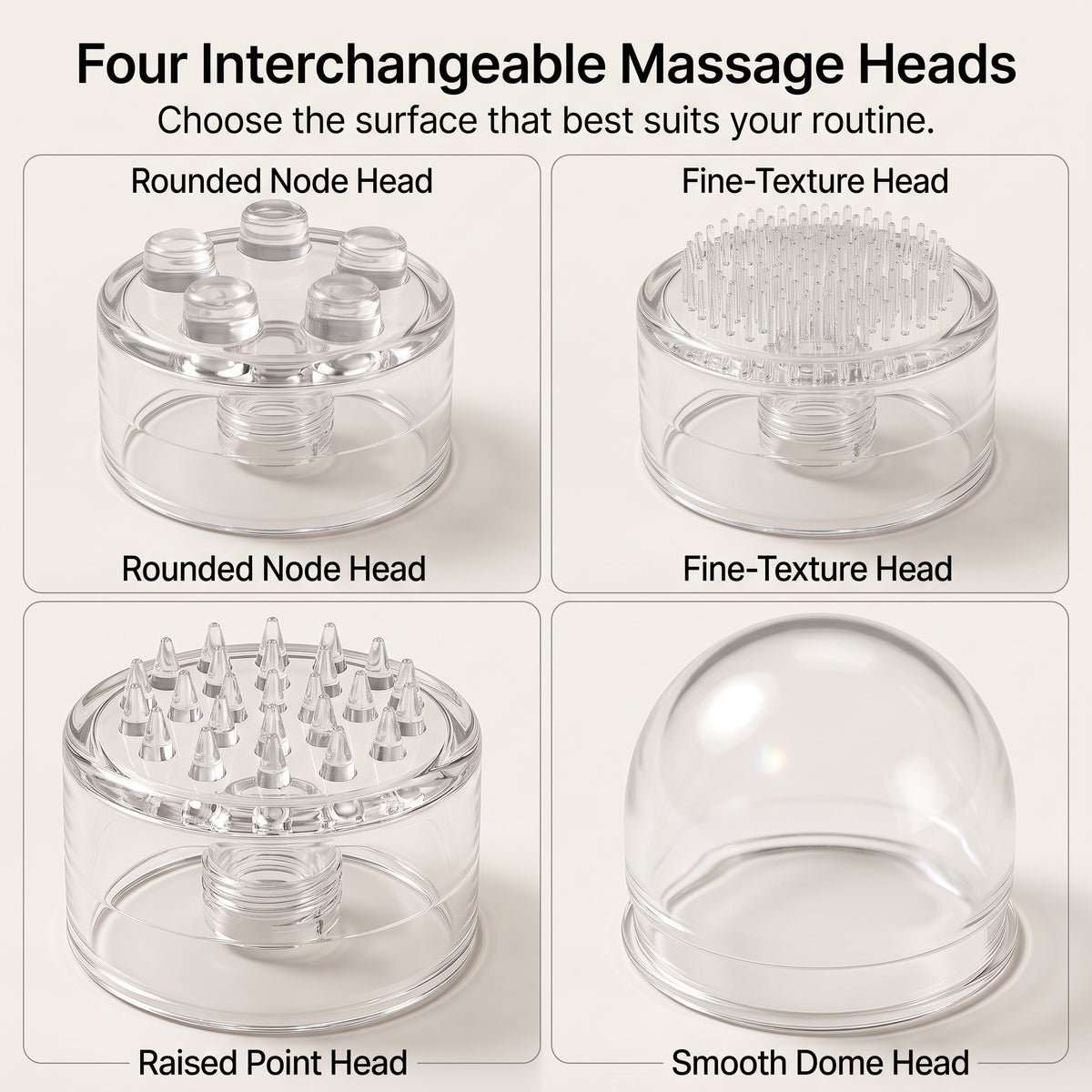 4-in-1 Micro-Vibration Facial Massager with Interchangeable Heads