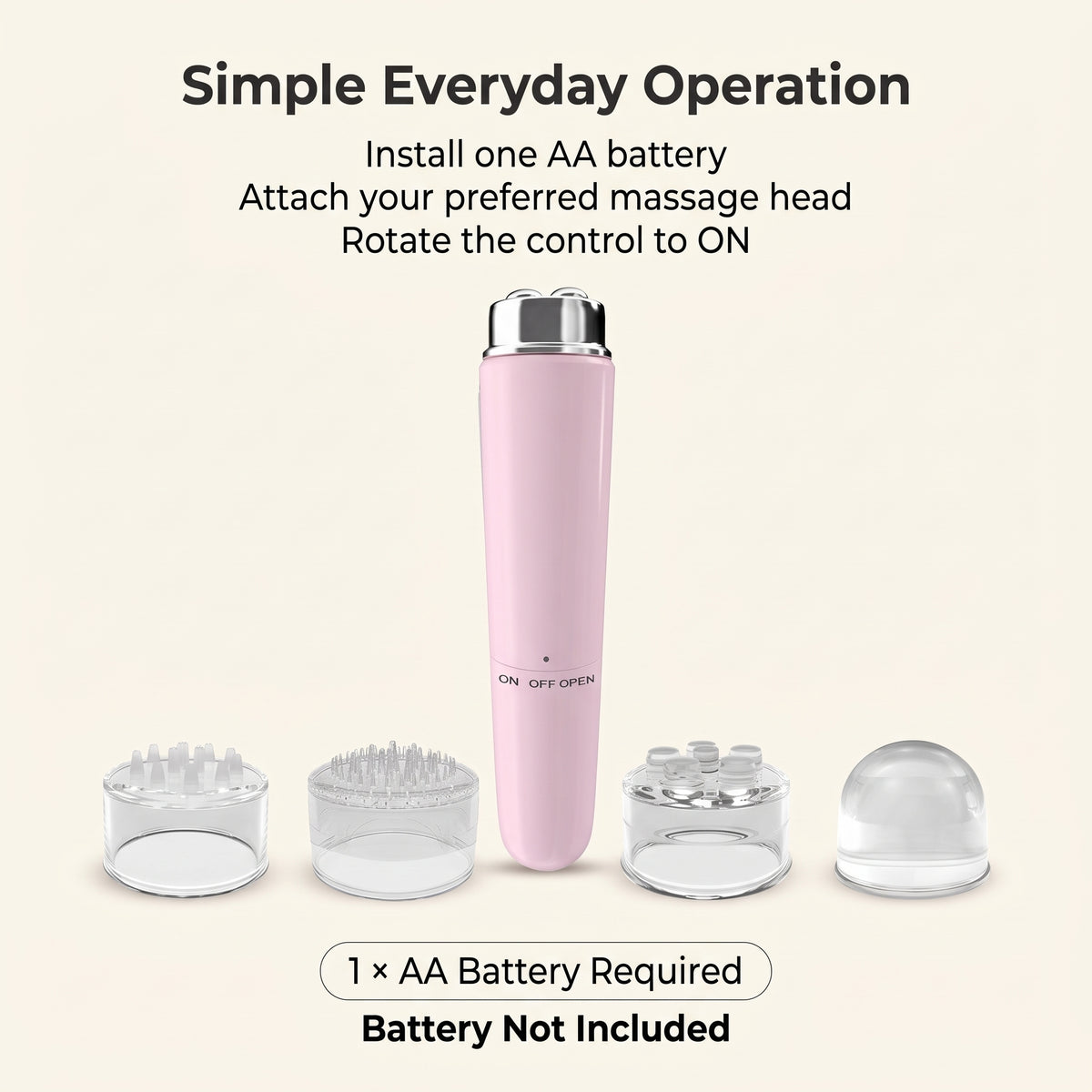 4-in-1 Micro-Vibration Facial Massager with Interchangeable Heads