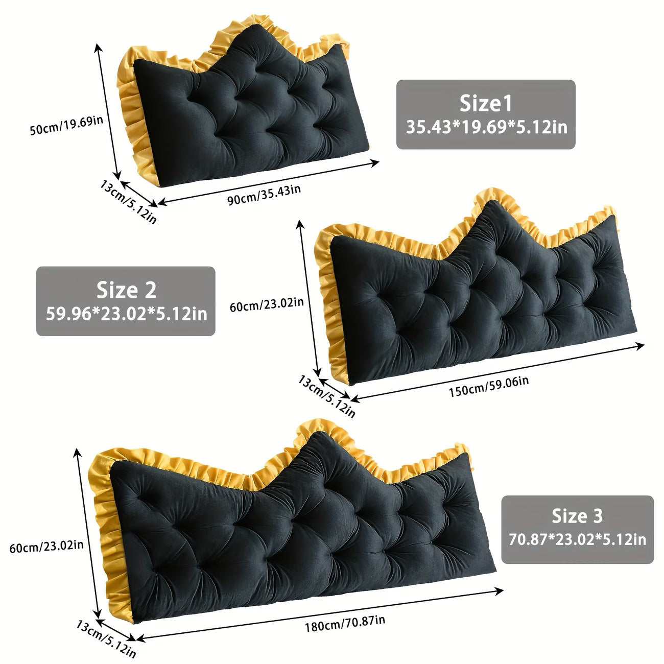 Kovelli™ Plush Tufted Headboard Pillow Backrest Cushion