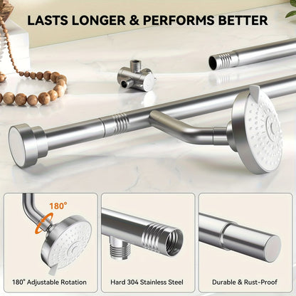 Luxury Dual Shower Head System For Couples – High Pressure Rainfall Spa Shower Kit With Adjustable Extension Bar