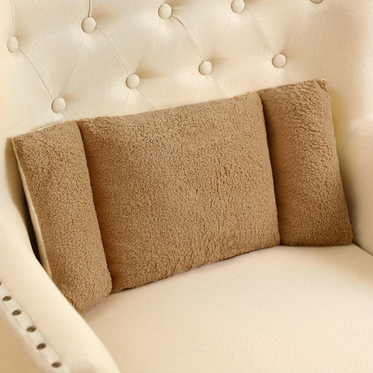 Sherpa Lumbar Support Pillow For Couch, Bed & Office Chair