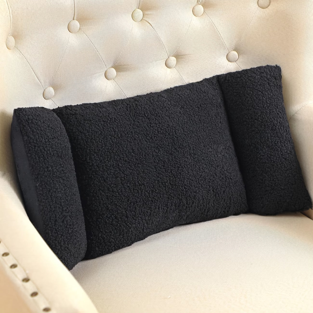 Sherpa Lumbar Support Pillow For Couch, Bed & Office Chair