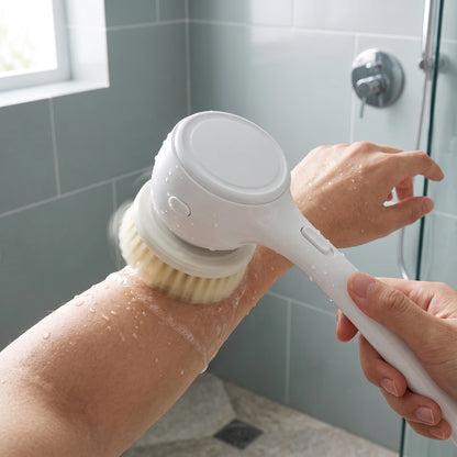 5-Head Rotating Electric Shower Brush with Long Handle