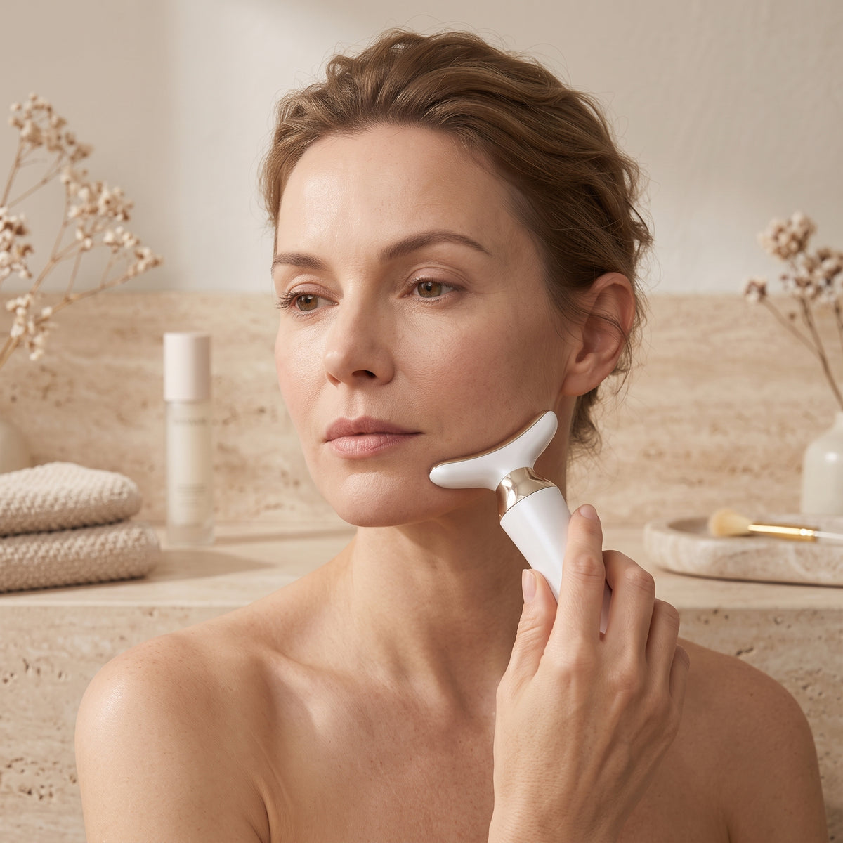 5-Mode LED Face & Neck Massager with EMS & Warming