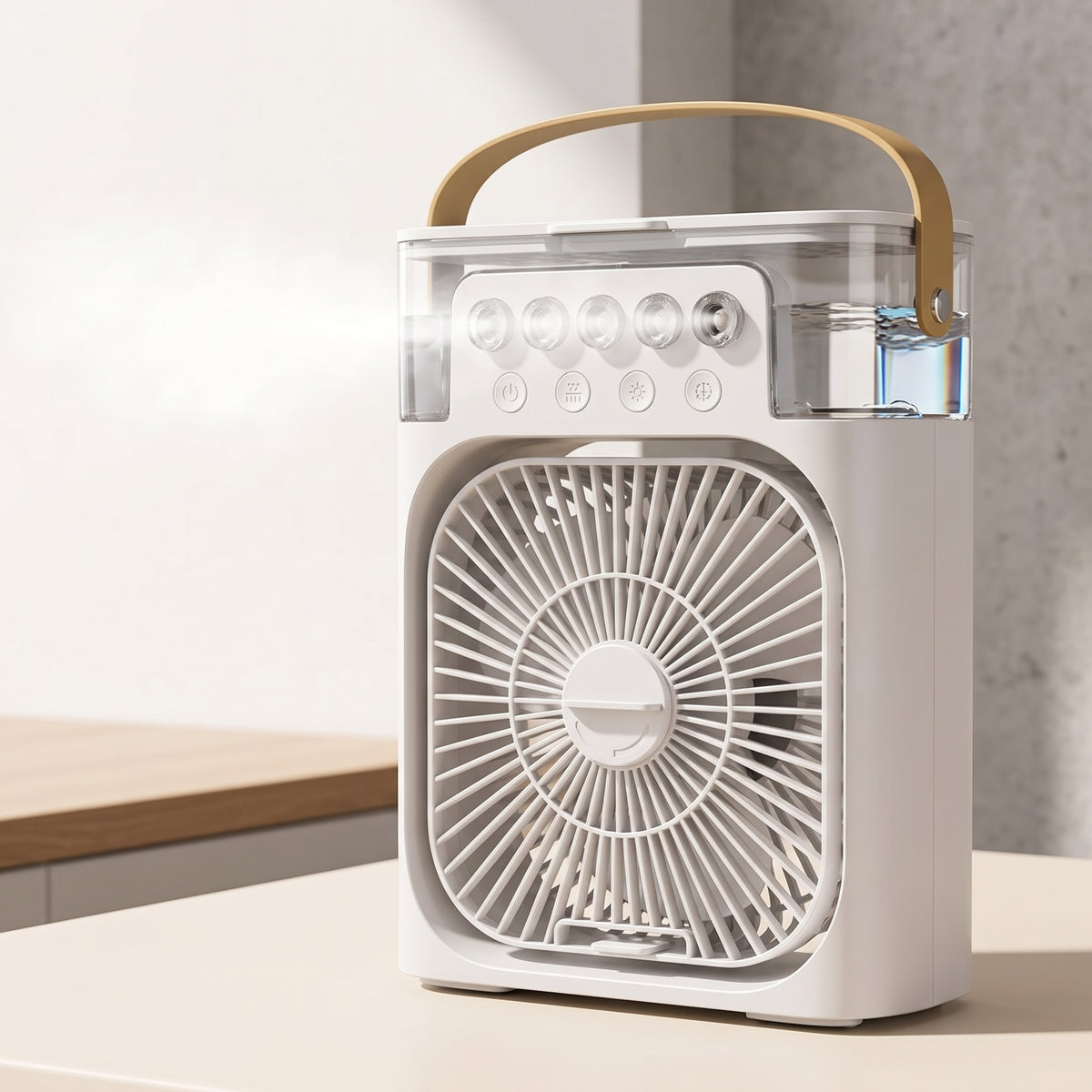 5-Nozzle Personal Misting Air Cooler Fan with LED Light