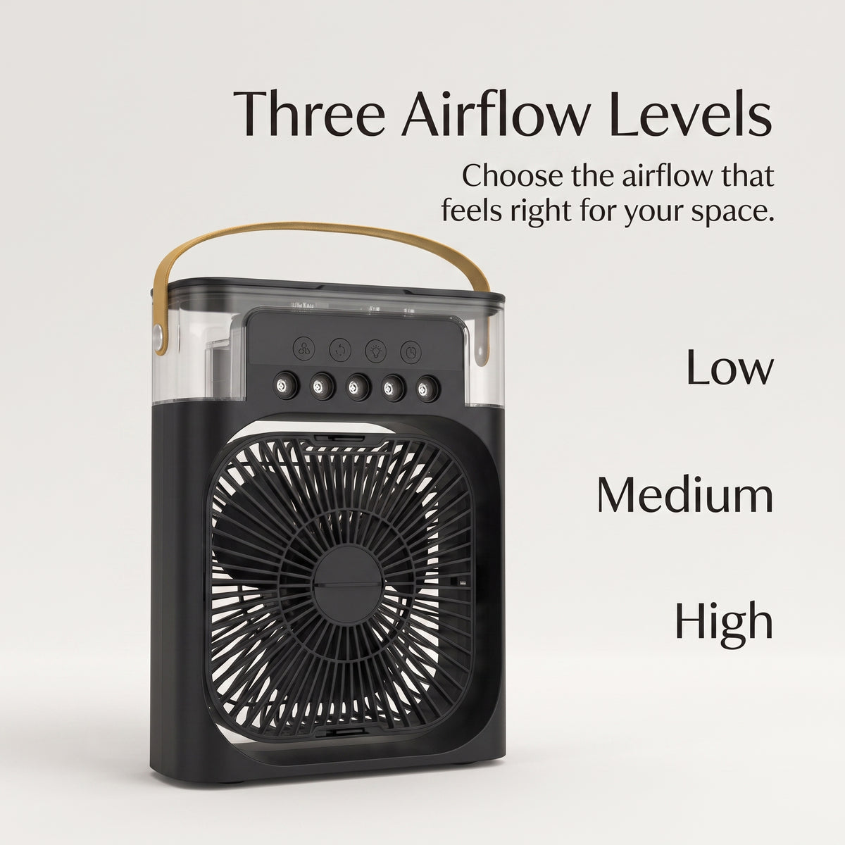 5-Nozzle Personal Misting Air Cooler Fan with LED Light