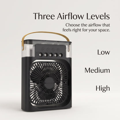 5-Nozzle Personal Misting Air Cooler Fan with LED Light