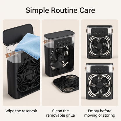 5-Nozzle Personal Misting Air Cooler Fan with LED Light