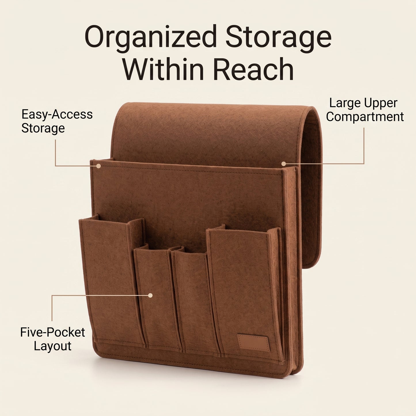 5-Pocket Felt Sofa & Recliner Armrest Organizer