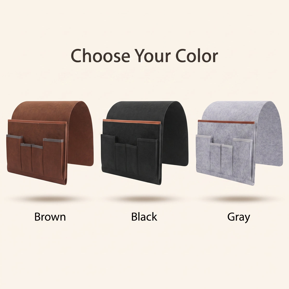 5-Pocket Felt Sofa & Recliner Armrest Organizer