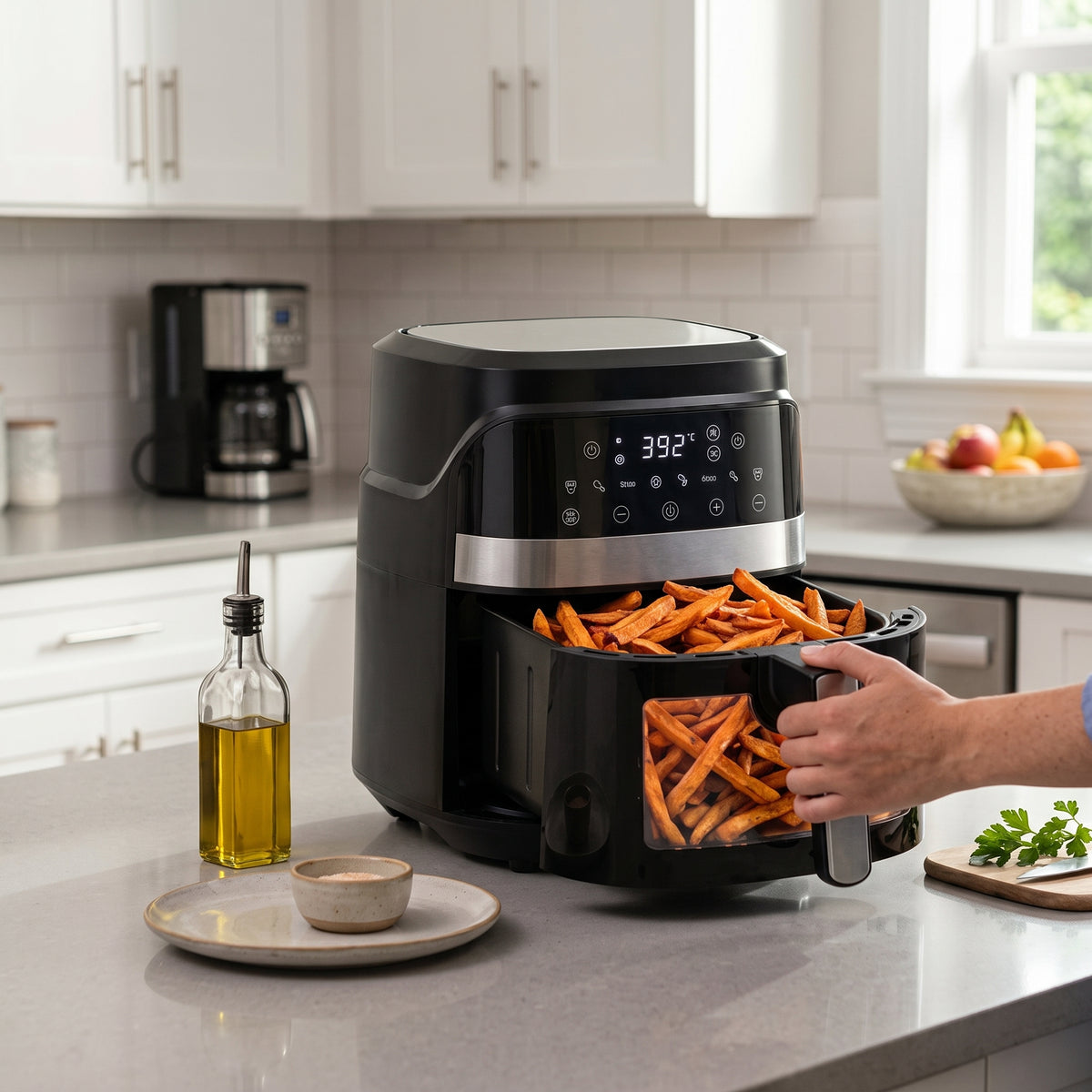 5.5L Digital Air Fryer with Viewing Window & 8 Cooking Presets