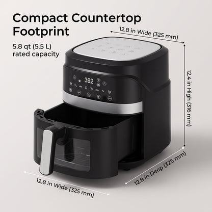 5.5L Digital Air Fryer with Viewing Window & 8 Cooking Presets