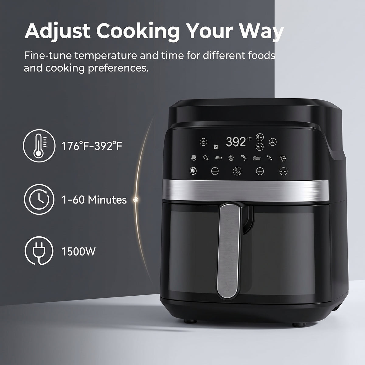 5.5L Digital Air Fryer with Viewing Window & 8 Cooking Presets