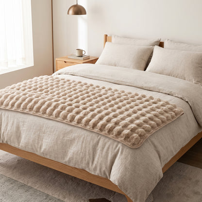 500 GSM Faux Rabbit Plush Sofa Cover Throw Blanket