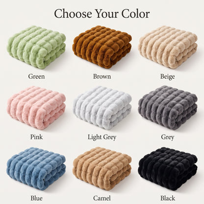 500 GSM Faux Rabbit Plush Sofa Cover Throw Blanket