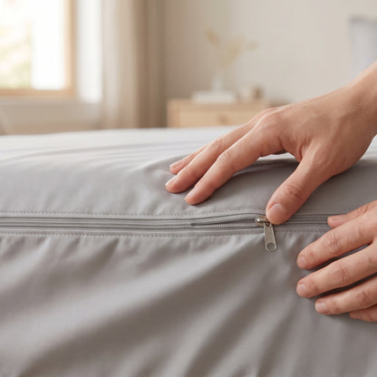 6-Sided Satin Zipper Mattress Encasement with Deep Pocket Fit