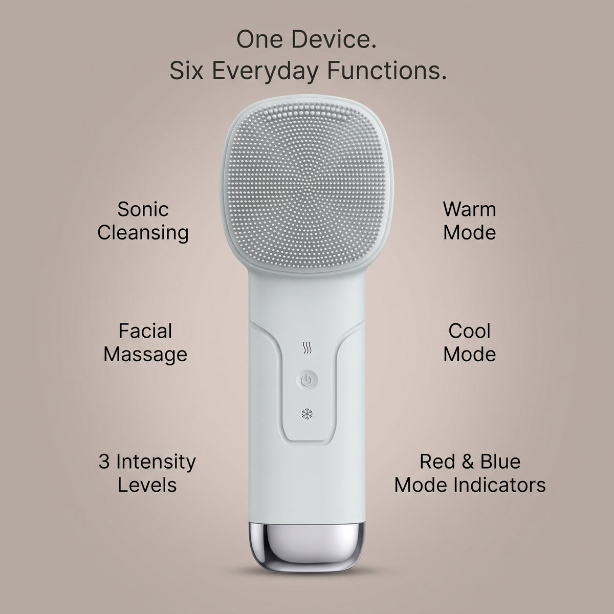 6-in-1 Warm & Cool Sonic Facial Cleansing Brush