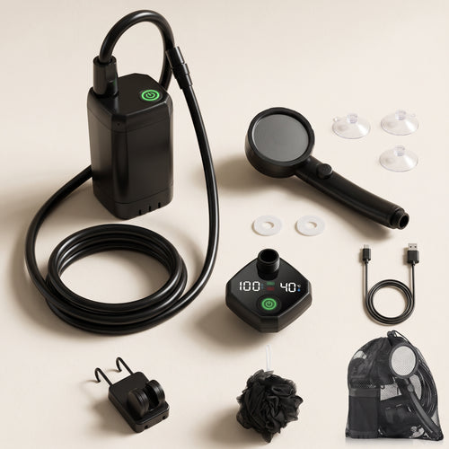 6000mAh Rechargeable Camping Shower with LED Temperature Display