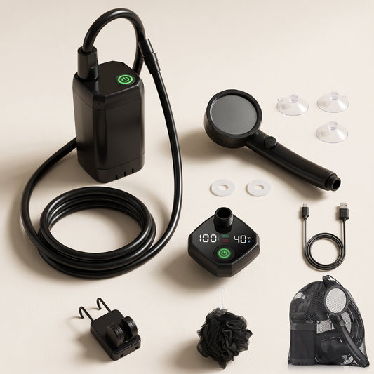 6000mAh Rechargeable Camping Shower with LED Temperature Display