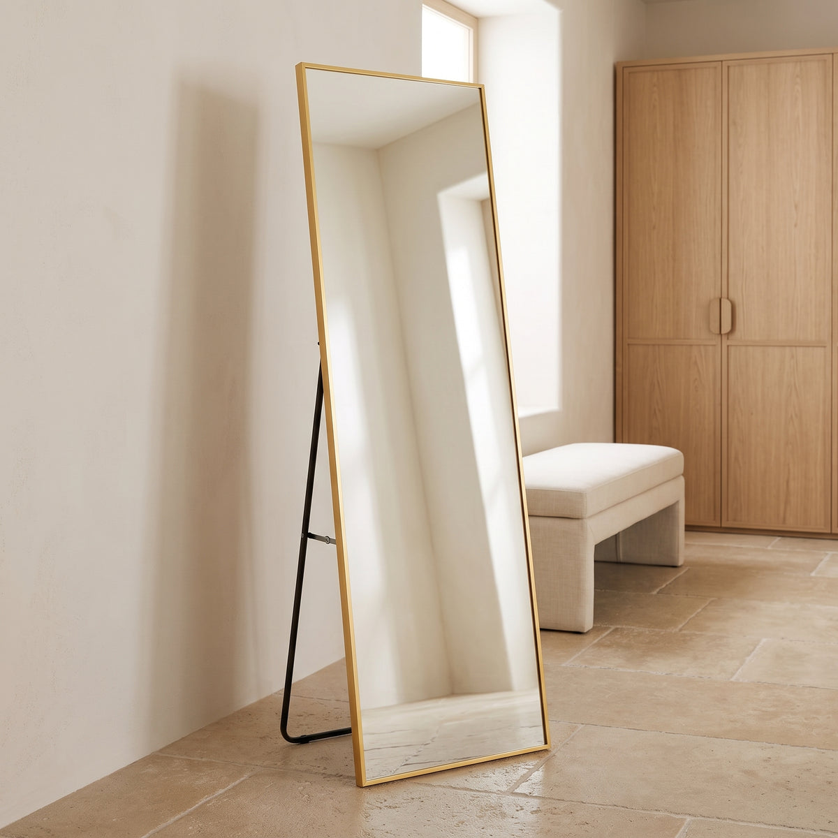 64" Full Length Aluminum Frame Floor & Wall Mirror
