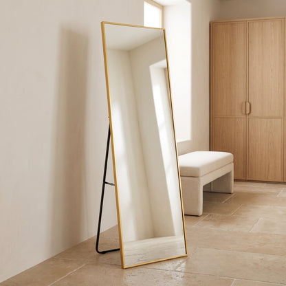 64" Full Length Aluminum Frame Floor & Wall Mirror