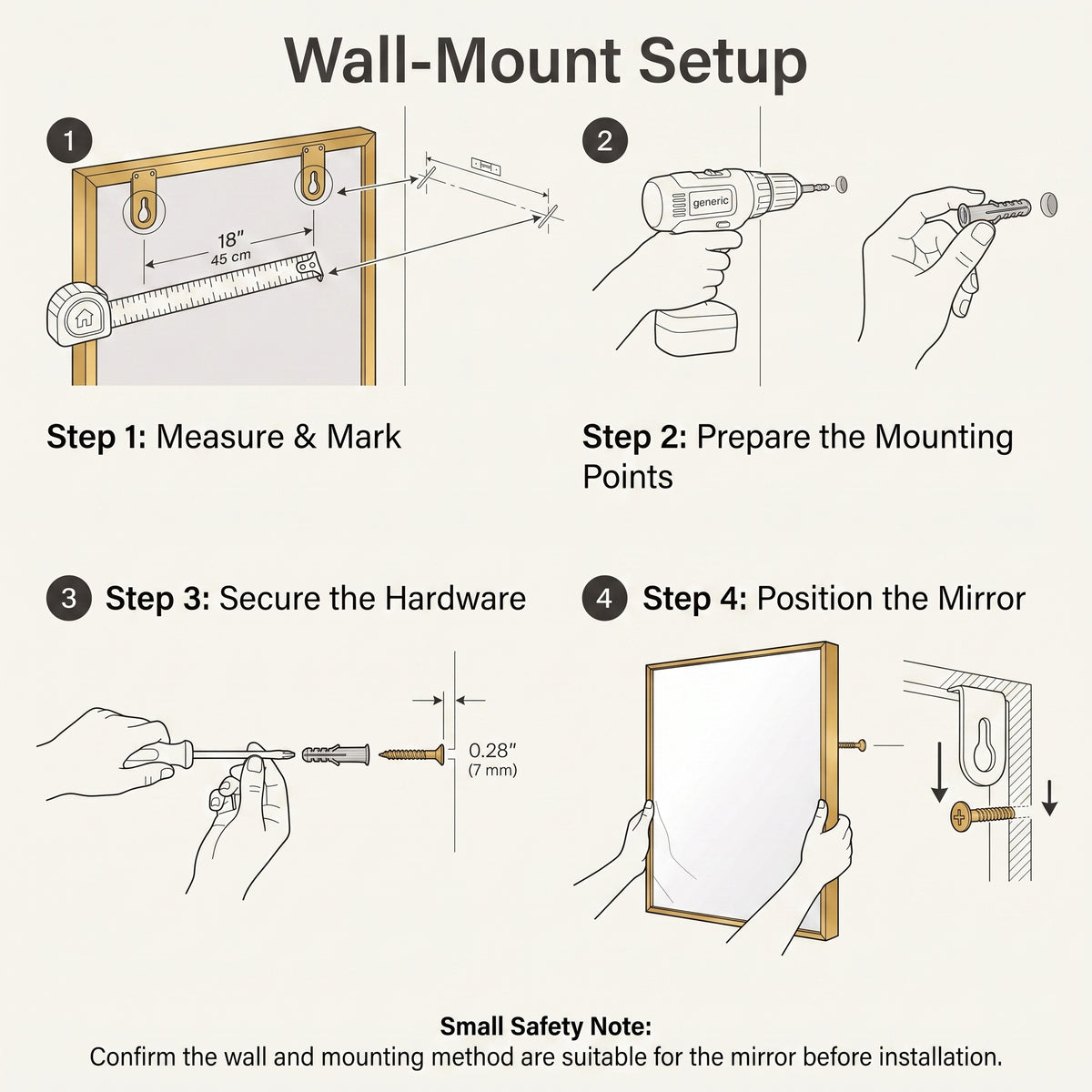 64" Full Length Aluminum Frame Floor & Wall Mirror