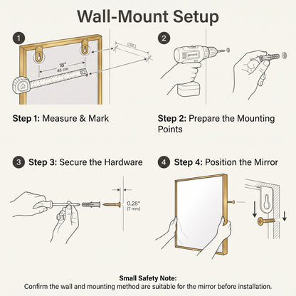 64" Full Length Aluminum Frame Floor & Wall Mirror