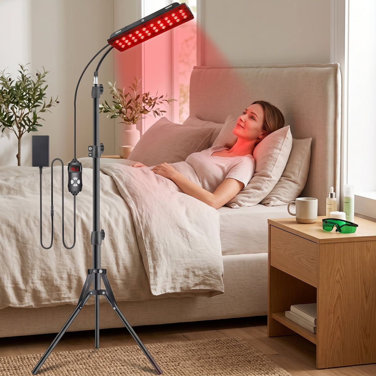 660nm + 850nm Red & Near-Infrared Light Therapy Panel with Tripod