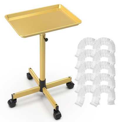 Kovelli™ Adjustable Rolling Salon Tray Cart With Protective Covers