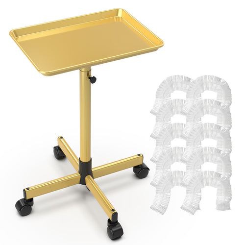 Kovelli™ Adjustable Rolling Salon Tray Cart With Protective Covers