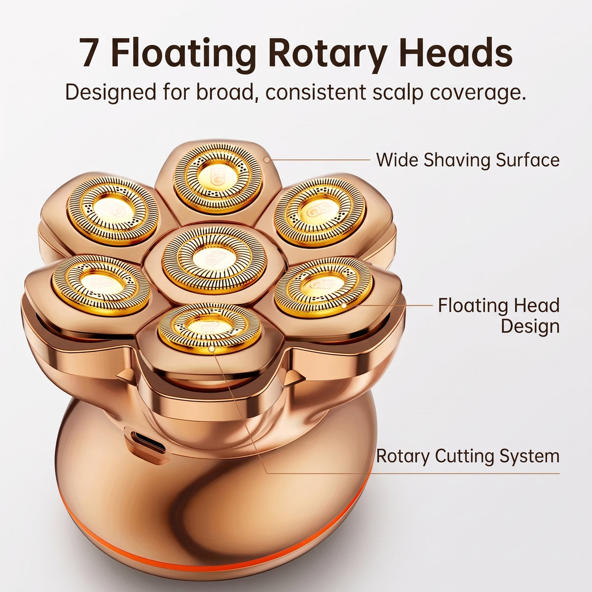 7-Head Magnetic Floating Rotary Head Shaver
