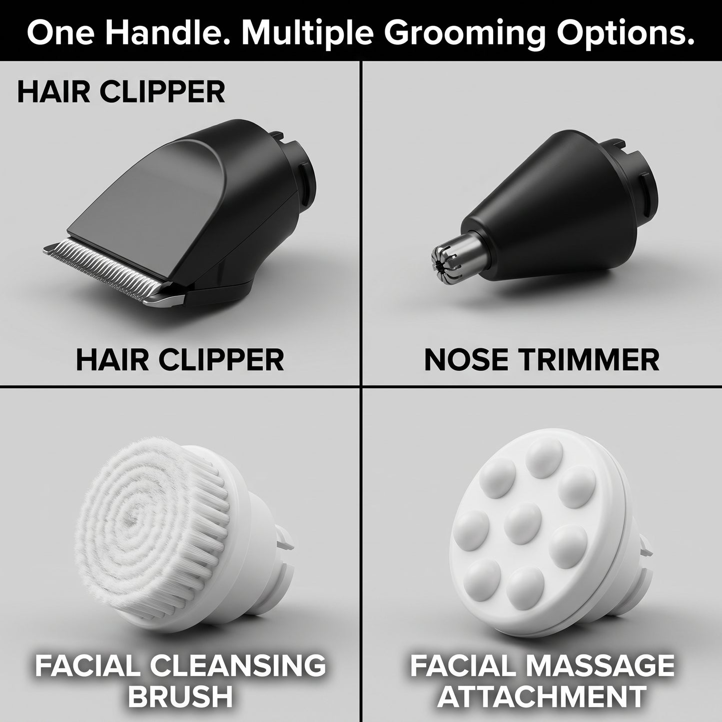 7-Head Rotary Electric Head Shaver & 5-in-1 Grooming Kit