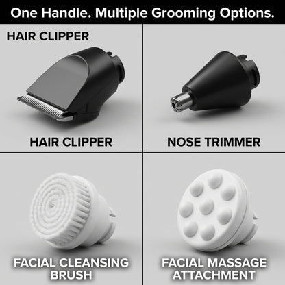 7-Head Rotary Electric Head Shaver & 5-in-1 Grooming Kit