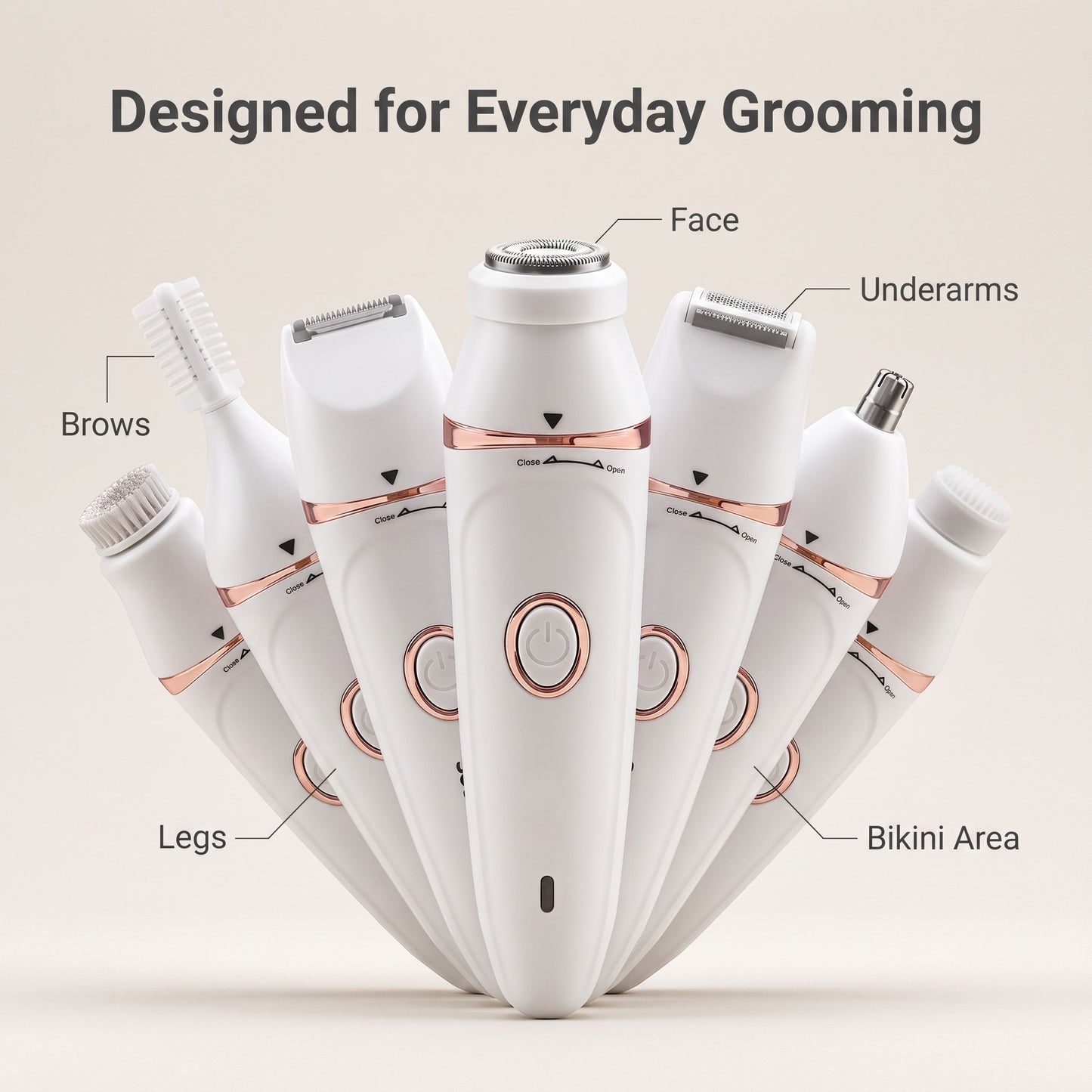 7-in-1 Rechargeable Women's Body Groomer & Electric Shaver