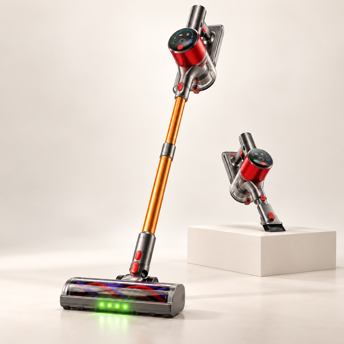 Cordless Stick Vacuum with LED Floor Head & Self-Standing Design (78 kPa)