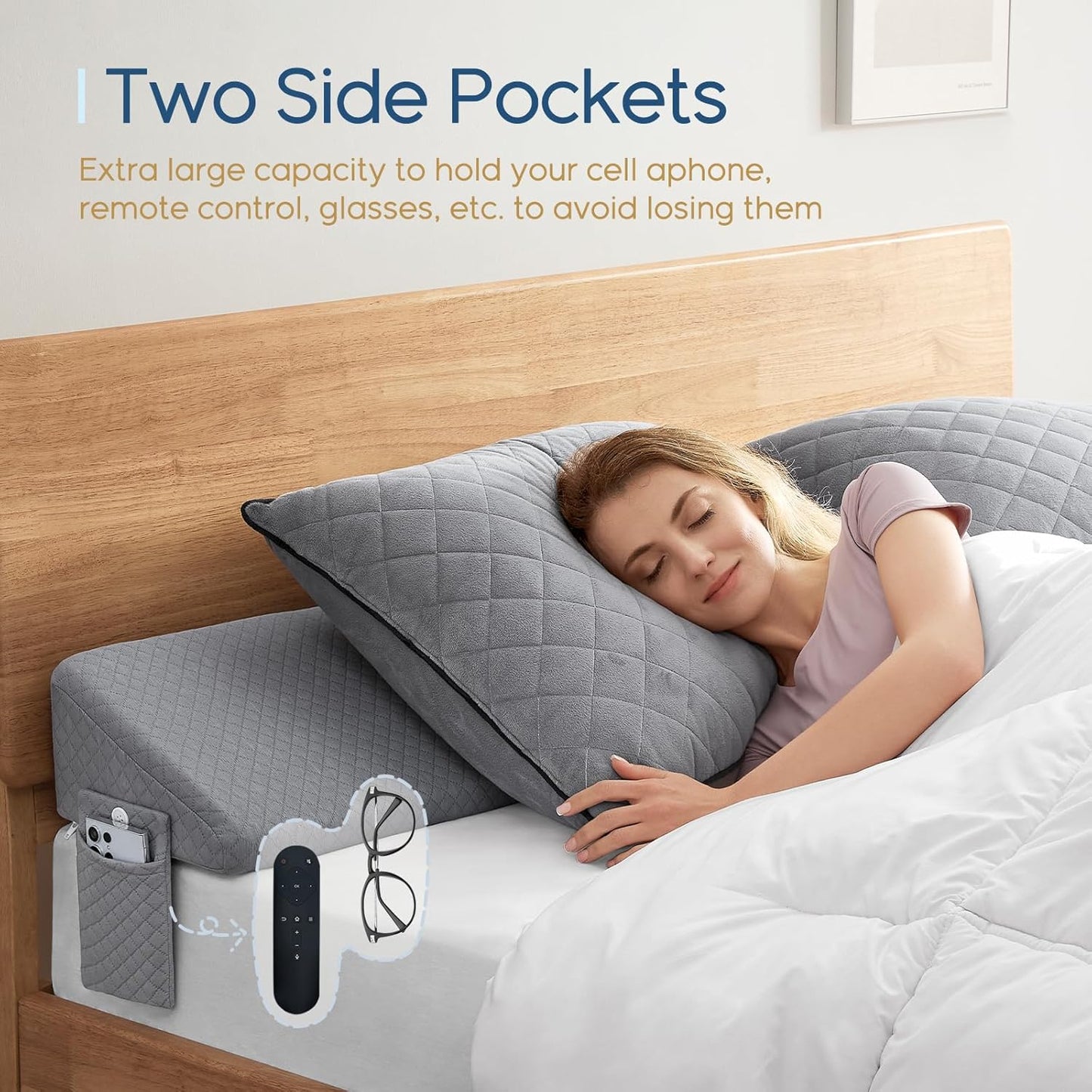Memory Foam Bed Wedge Pillow for Sleeping