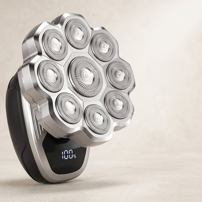 9-Head 5-in-1 Electric Head Shaver for Men - Wet & Dry Rotary Razor