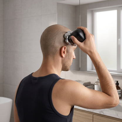 9-Head 5-in-1 Electric Head Shaver for Men - Wet & Dry Rotary Razor