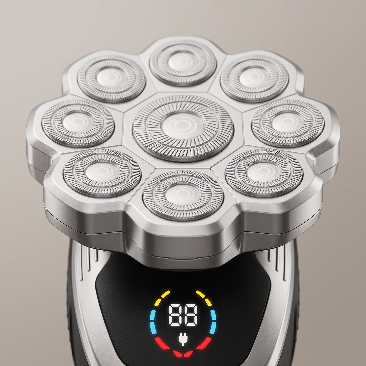 9-Head 5-in-1 Electric Head Shaver for Men - Wet & Dry Rotary Razor
