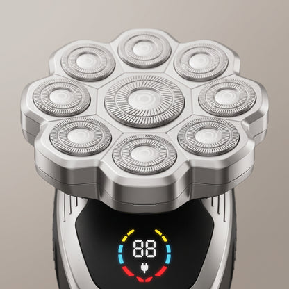 9-Head 5-in-1 Electric Head Shaver for Men - Wet & Dry Rotary Razor